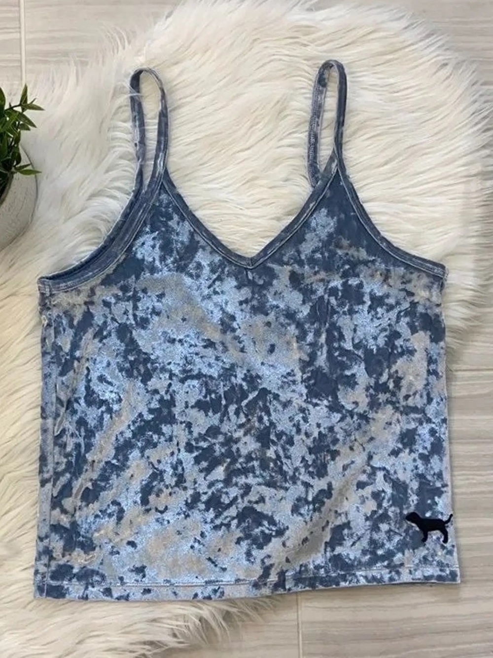 Victoria’s Secret Pink Crushed Velvet Tie-dye Sleep Tank Top